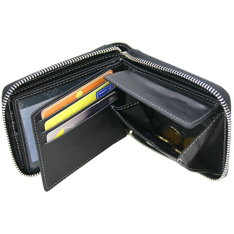 WILD THINGS ONLY !!! Men's Genuine Leather Wallet with All-Round