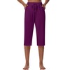 Huukeay 3 Pack Women's Capri Pants, Drawstring Lounge Capris Wide
