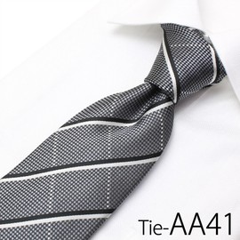 DRESSCODE101 TIE-A Men's Necktie, Muted Colors, Available in 30 Colors, Washable, TIE-AA41 Gray
