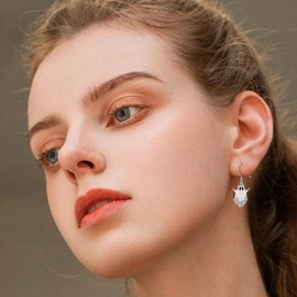 Ghost Earrings 925 Sterling Silver Goth Cat Ghost Dangle Drop Earrings Gothic Ghost Witch Cosplay Jewelry for Women Goth Lover