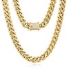 GOLD IDEA JEWELRY 14k Gold Plated Stainless Steel Thick Miami