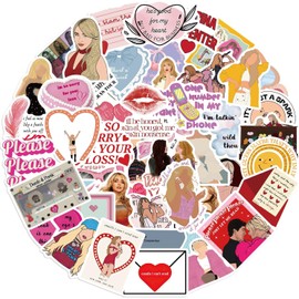 Yuyul 50Pcs Sabrina Capenter Stickers for Teens Adults Girls, Vinyl Waterproof Pop Singer Stickers Decals for Water Bottle, Laptop, Phone, Scrapbooking, Journaling Choice for Party Supply Decor