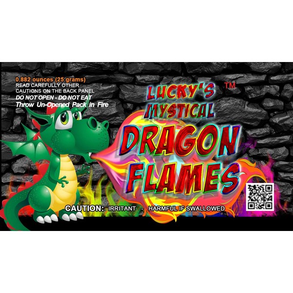Mystical Fire Dragon Flames Fire Colour Changer Vibrant Long-Lasting Pulsating Wood Fire Colour Changer for Indoor or Outdoor Use 25 grams Packets 6 Pack