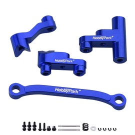 Hobbypark Aluminum Steering Bellcrank Spring Retainer Steering Servo Saver Complete for Traxxas 1/18 LaTrax Teton fit Desert Prerunner Rally SST Upgrade Parts (Navy Blue)