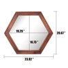 Stonebriar Decorative 24" Hexagon Wall Mirror with Redwood Frame and