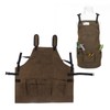 Woodworking Shop Apron Large Capacity Pocket Adjustment Shoulder Straps Waxed