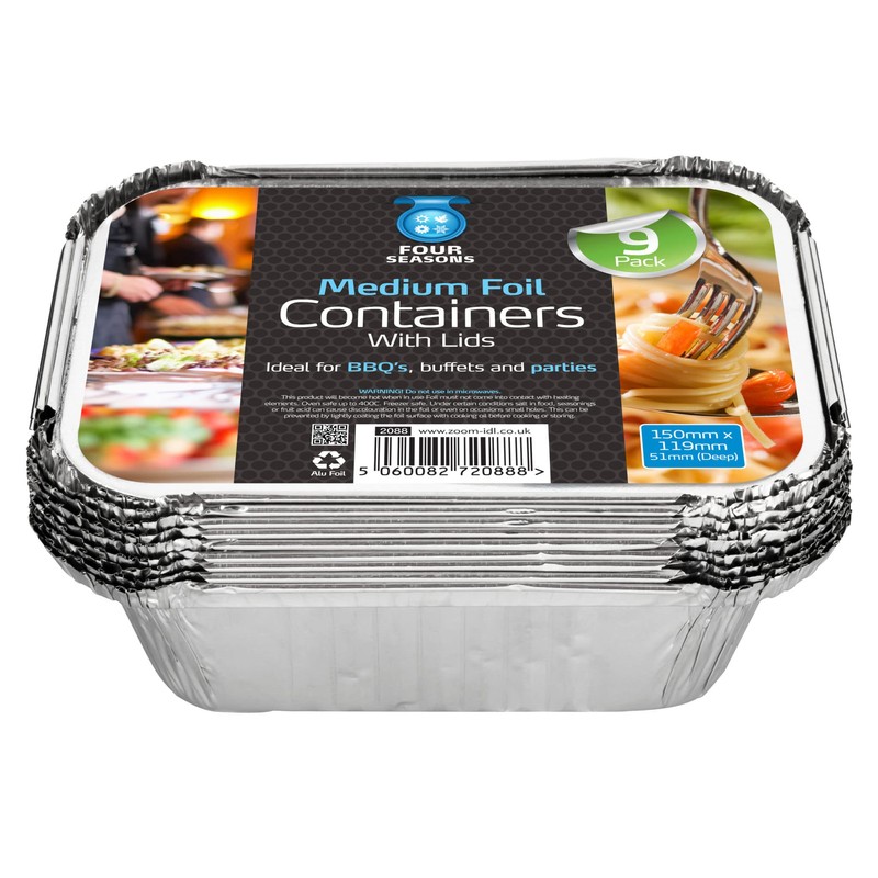 LORD C Foil Food Containers with Lids Medium Disposable Baking