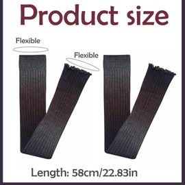 ASOMI Y2K Long Leg Warmers with Colour Gradient for Women, Keep Warm Baggy Leg Warmers, Y2K Elasticity Colourful Leg Warmers Over the Knee (Gradient Grey), Grey-brown colour gradient
