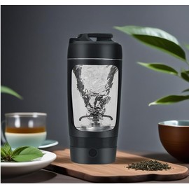 Trywise Elektrischer Protein Shaker 650ML mit USB-Ladung & Pulverfach | BPA-frei | shaker asutomatischer Mixer für Proteinshakes, Milchshakes und Sportnahrung (Schwarz)