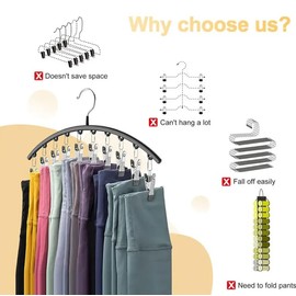 10 Clips = 20 Items Pant/Scarf/Hat/Bathing Suit Hanger. Have one Single Hanger That can Hold up to 20 Items Instead of Having 20 Hangers = Best Space Saving Solution: Pack of 1