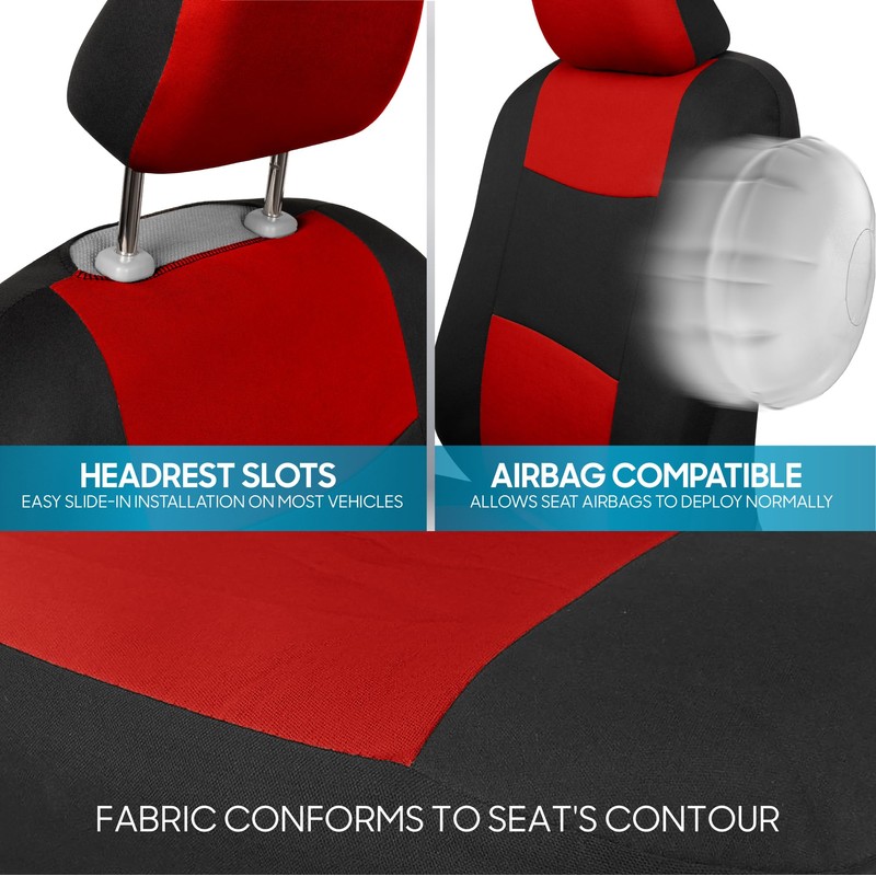 BDK PolyPro Car Seat Covers Full Set in Red on