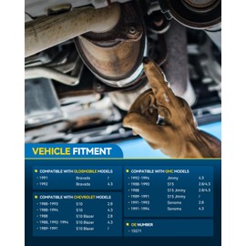 PHILTOP 15571 Catalytic Converter Compatible with Chevy, GMC, Oldsmobile S10 4.3L/2.8L 1988-1993, Jimmy 4.3L 1992-1994, Sonoma 4.3L/2.8L 1991-1993, S15 4.3L/2.8L1988-1990(EPA Compliant)