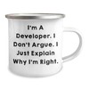 Developer's Delight Enamel Camping Mug - I'm A Developer. Funny