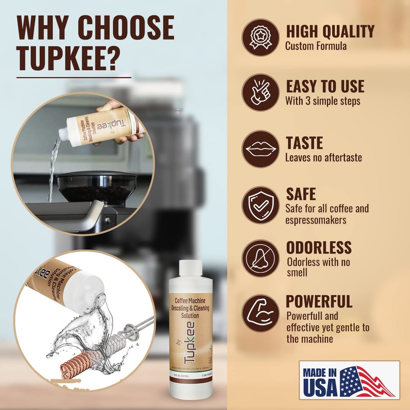 Tupkee Descaler (2 Pack, 2 Uses Per Bottle) - Made
