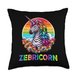 Zebricorn Funny Zebra+Unicorn Lover Girls Women Kids Gifts Throw Pillow