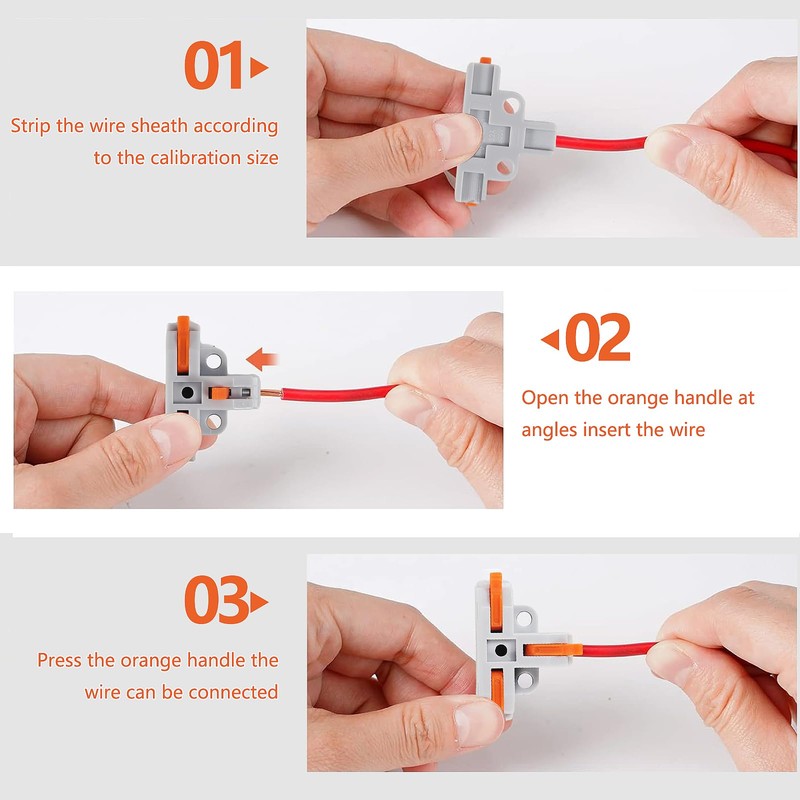 DIANN 14pcs T-Tap Lever Wire Connectors Kit 3 Way Electrical