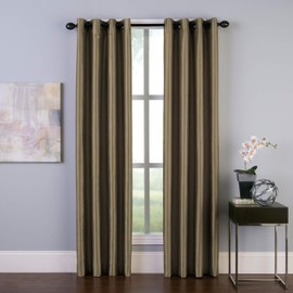 Curtainworks Malta Faux Silk Grommet Curtain Panel, 50 by 132", Bronze,1Q806103BZ