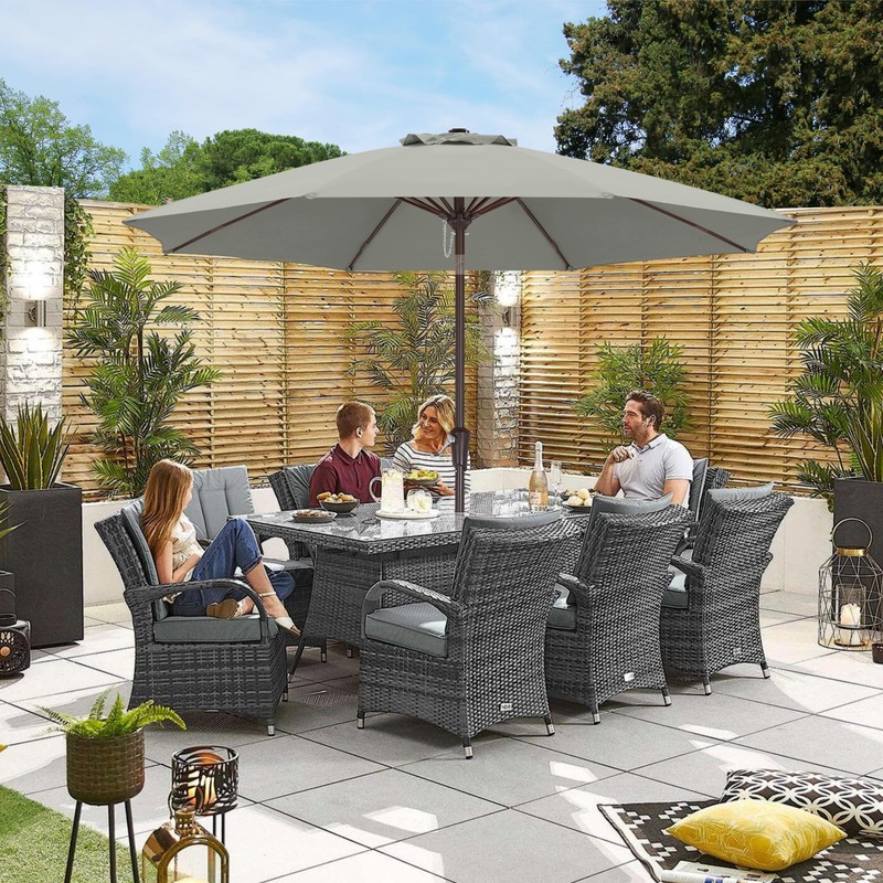 ABCCANOPY 9FT Outdoor Patio Umbrella, 8 Ribs Table Umbrella w/Crank