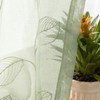 Sheer Curtains for Bedroom Rod Pocket Embroidered Leaf Window Curtains