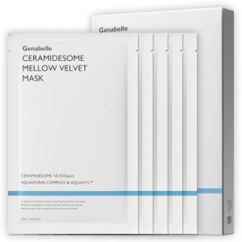 Genabelle Mascarilla De Terciopelo Suave Con Ceramidas: Mascarilla Facial Hidratante Y Calmante Con Ceramidas, Fórmula Vegana Para Piel Sensible, Hidratante Coreana Para Piel Seca Y Dañada, 5 Unidades