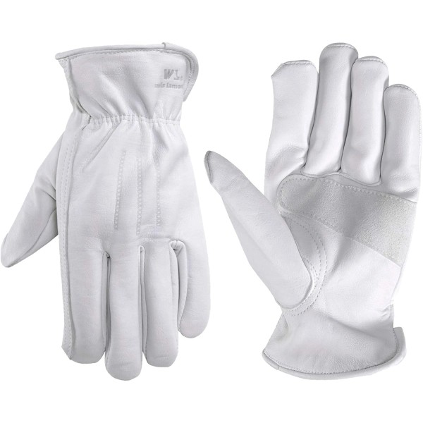 Men'S Genuine Leather Work Gloves with Reinforced Palm, Large (Wells