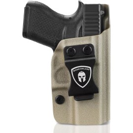 WARRIORLAND IWB Tan Color Holster For Glock43 /Glock43X /Glock43X MOS Pistol,Right Hand