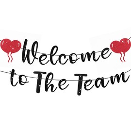 Tinoaly Welcome to The Team Banner, New Employee Welcome Banner with Heart Office Party Decorations Supplies for Welcoming New Staff Teacher Colleague Member Coworker Team