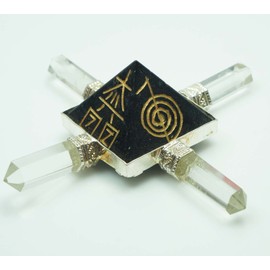 Harmonize Tourmaline Pyramid Energy Generator Sacred Quartz 4 Points Reiki Healing Crystal