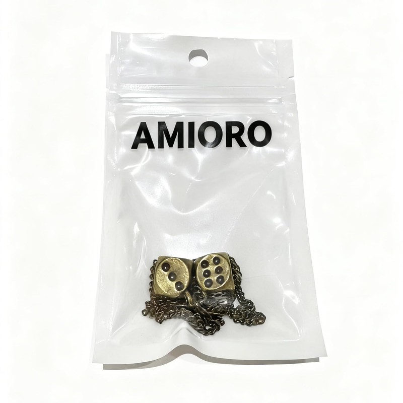 AMIORO Creative Hanging Dice with Dots Car Metal Pendant Rear