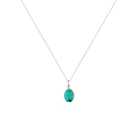 Elli Basic Malachite Gemstone Necklace, Gold-Plated 925 Silver, 925 Sterling Silver, blue