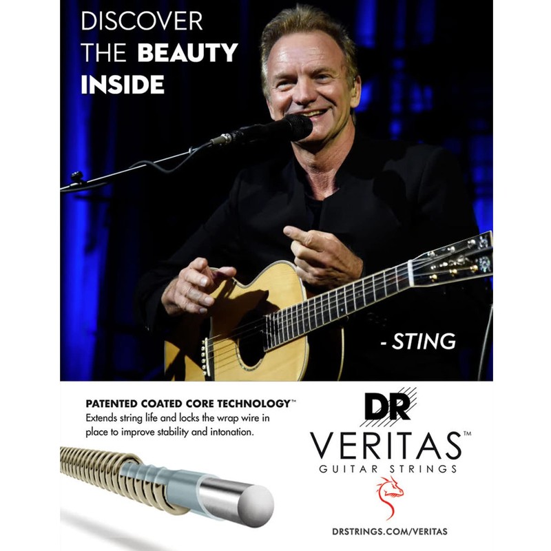 DR Veritas 11 - 50 Longer life Acoustic Guitar strings