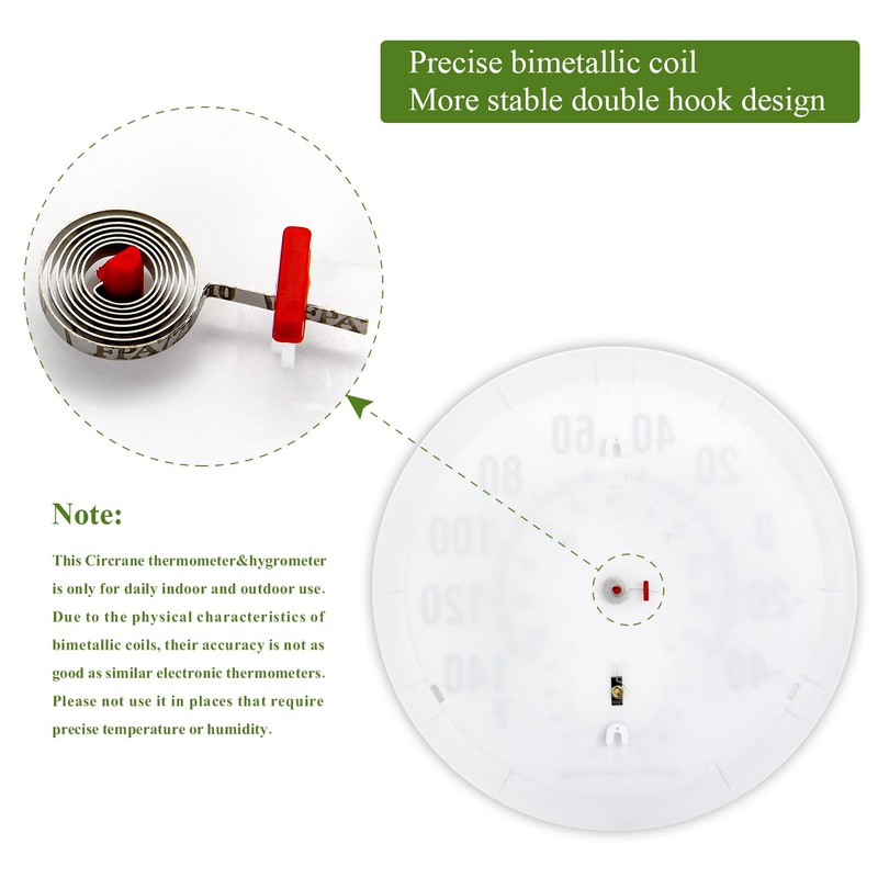 Circrane 13.25 Inch Round Thermometer with Hygrometer, Large Indoor Wall