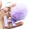 Unpafcxddyig Initials Letter Keychain Alphabet Key Rings with Fur Ball