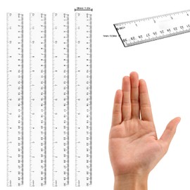 200 Pack 12-Inch Classroom Rulers Bulk, Clear Plastic Ruler, Transparent Ruler with Dual-Scale Measurement, Easy to Store, for Educational, School, Home, or Office and, Practical Use by KUKLIPJIM