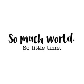 Vinyl Wall Art Decal - So Much World So Little Time - 8" x 30" - Modern Travel Vacation Explore Lifestyle Quote for Home Bedroom Living Room Apartment Office Agency Decoration Sticker