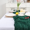 pepmily 8 Pack Emerald Green Cheesecloth Table Runner 10ft Boho