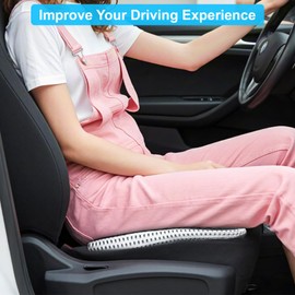 Mycketop Car Seat Cushion, Car Booster Wedge Seat Cushion, Soft Memory Foam Seat Cushion, Breathable Seat Cushion for Car, Wheelchair, Home, Office, Gaming, Black and White