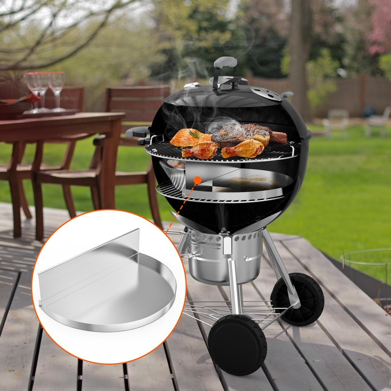 Onlyfire Stainless Steel Detachable Grill Drip Pan for Weber 22"
