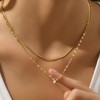 PHNIBIRD Stainless Steel Necklace, Women's, Popular, Gold, Zirconia, Double Layer,