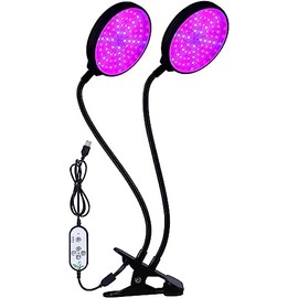 Full Spectrum Clip Plant Growing Lamp, LED Grow Light for Indoor Plants, 5-Level Dimmable, Grow Lamp Auto On Off Timing with Auto Timer 4/8/12H