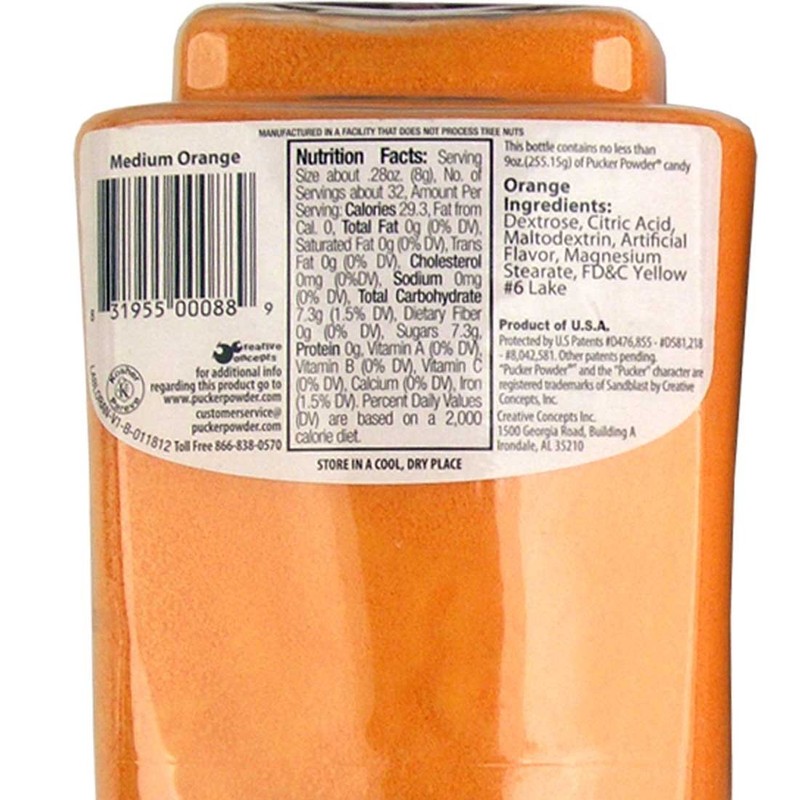 Pucker Powder Sour Orange,Party Favors - Weddings - Receptions -