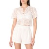The Drop Women’s Doca Lace Tie Front Top with Scallop