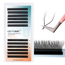GEMERRY YY-Shaped Volume Eyelashes, Pre-Fanned 2D, 4D Eyelashes, Y Lashes, 0.07 mm, D Curl, Single Size, 8 mm Russian Eyelash Fans for Eyelash Extension, Lash Extensions by GEMERRY (YY lash-0.07D-8
