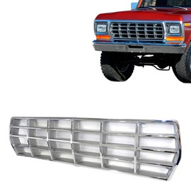 Perfit Liner New Front Chrome Grille Grill Compatible With 1978 1979 Ford Bronco F100 F150 F250 F350 Fits FO1200111 D8TZ8150C