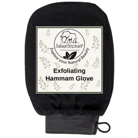 Natural Elephant Exfoliating Hammam Glove (Pure Black and Burnt Orange (Pack of 2))