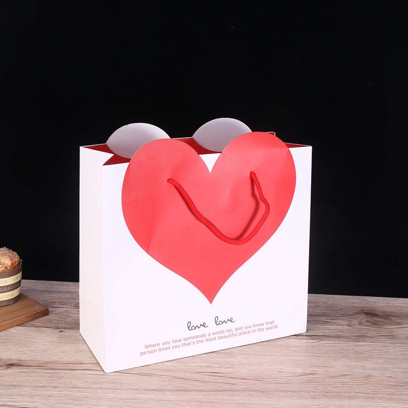 BESTOYARD Handbag, Paper Bag, Heart Shape, Gift Bag, Wrapping Bag,