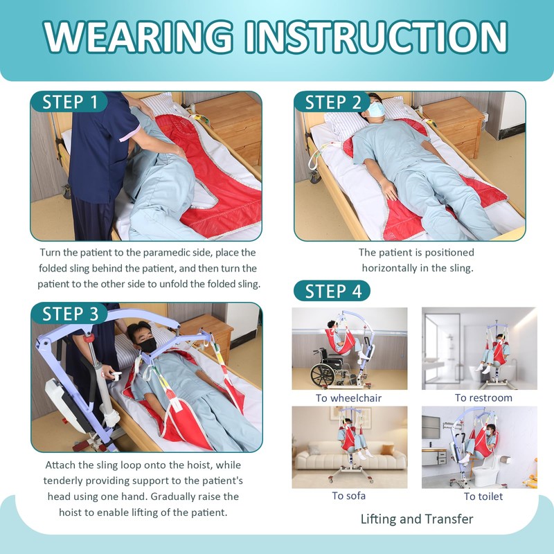 Patient Lift Sling with Polyester Mesh for Showering, Full Body