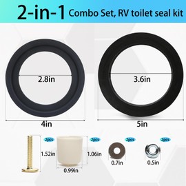 altivox RV Toilet Seal Replacement Kit for Dometic 300/310/320 Series - 385311652 & 385311658 Flush Ball Seal & Gasket, 2-in-1 Combo Kit| Fix Leaks, Odor-Proof, Easy Install