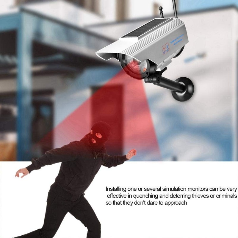 Dummy Fake Surveillance Security Camera,Solar Power LED Fake Camera Outdoor