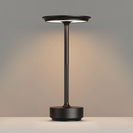 FDIDC Rechargeable Cordless Table Lamp, LED Portable 5000mAh Touch Table Light, 3 Color Stepless Dimming Battery Powered Table Lamp for Restaurant/Home/Outdoor/Camping.(Black)